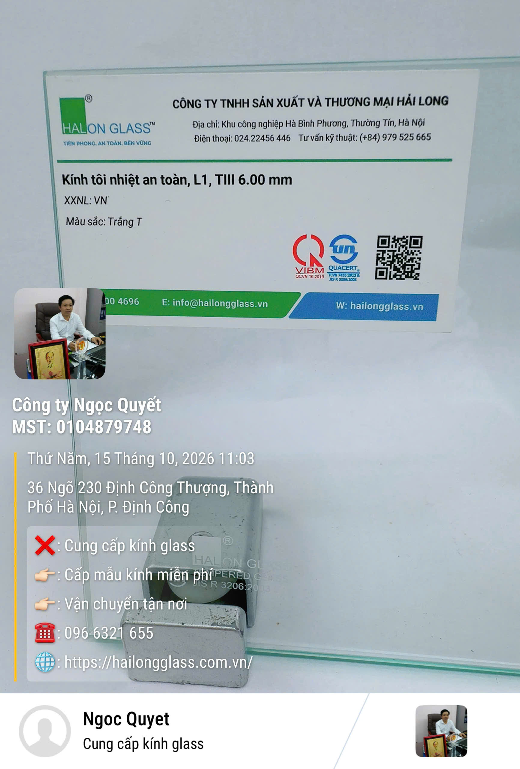 Kính cường lực trắng 6mm
